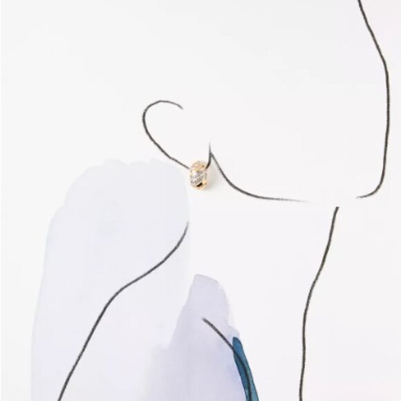 Anthropologie The Restored Vintage Collection: Pavé Striped Earrings - Picture 3 of 7